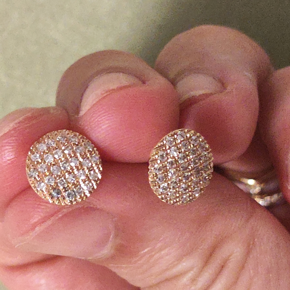 Dana Rebecca Designs Lauren Joy Medium Rose Gold Pavé Stud Earrings